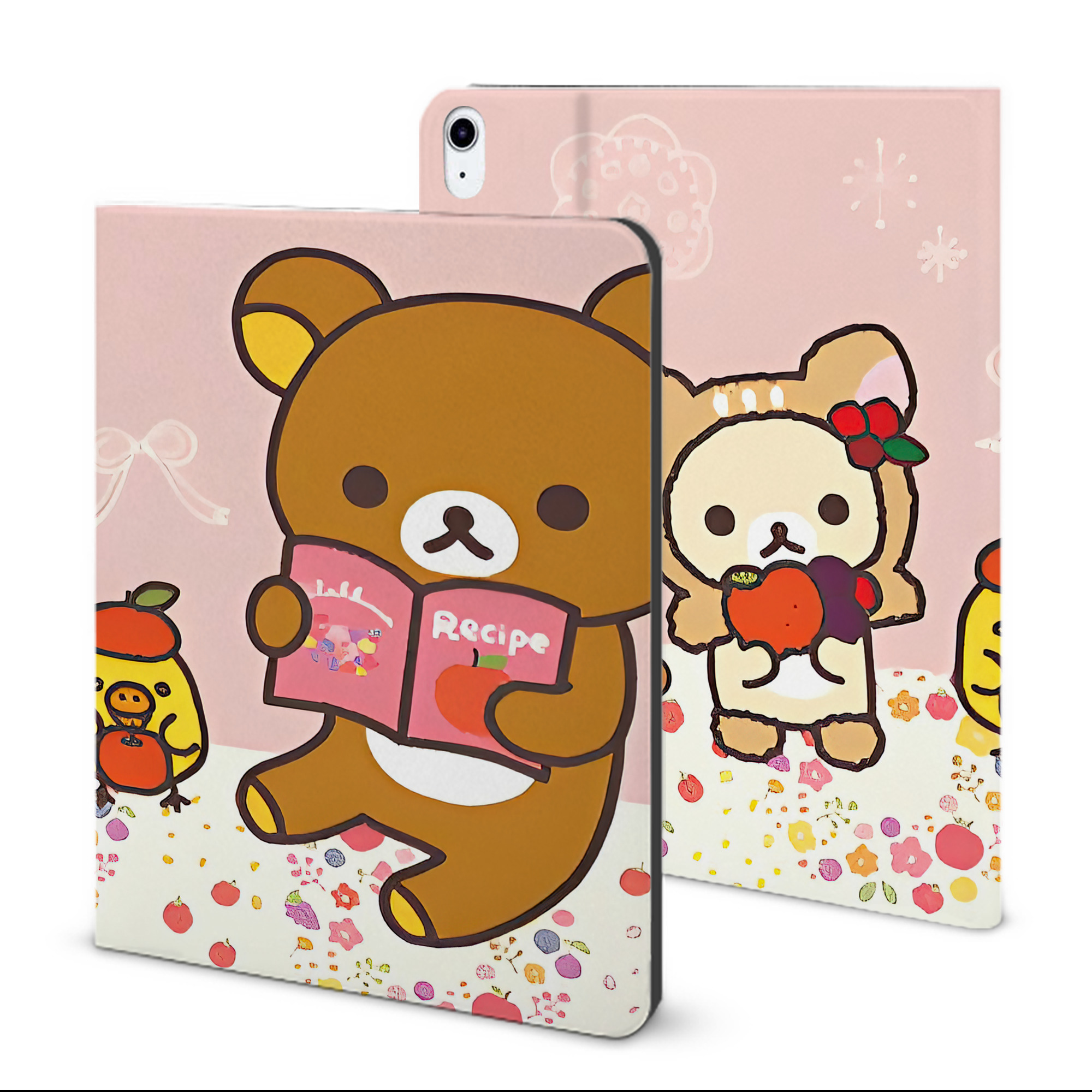 （画像用） リラックマ リラックマ キイロイトリ Rilakkuma Korilakkuma Kiiroitori IPad ケース ブック型 PUレザー TPU 耐衝撃 軽量 薄型 ペン収納なし 全面保護 IPad 各モデル対応